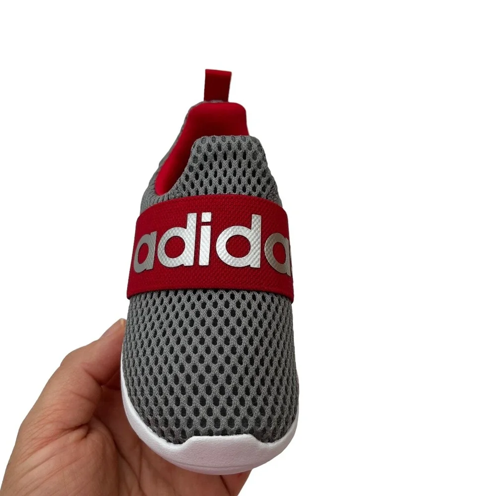 Adidas Baby Boys‎ Slip On Athletic Shoes Size 6 Gray-Red Lightweight Comfortable